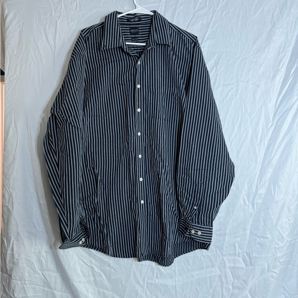 Arrow Navy and White Casual Button Down Shirt